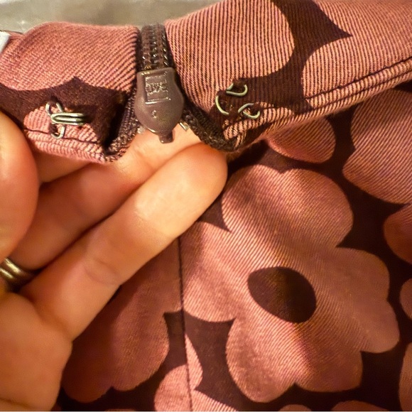 Urban Outfitters Floral Mini Skirt Pink & Brown Retro Mod A-Line Cotton Blend S - Picture 6 of 12